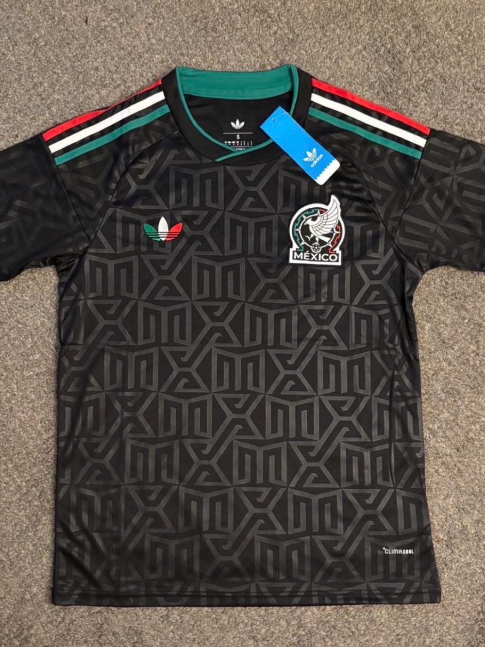 adidas Black and Green Fan Jersey Size Chart Graphic